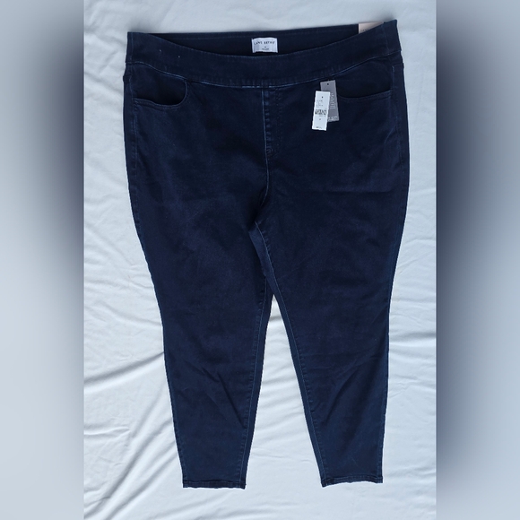 NWT Lane Bryant High Rise Stretch Dark Blue Jeggins Jeans 24 Cotton Blend - Picture 1 of 12